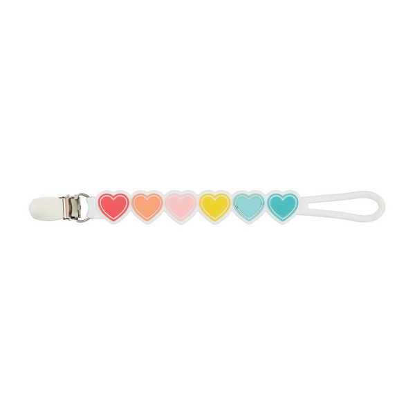 Rainbow Heart Silicone Paci Strap