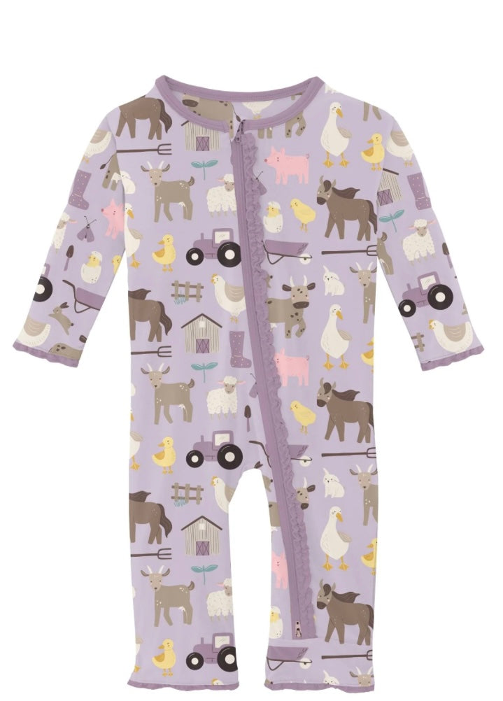 Thistle Morning on the Farm Ruffle Coverall