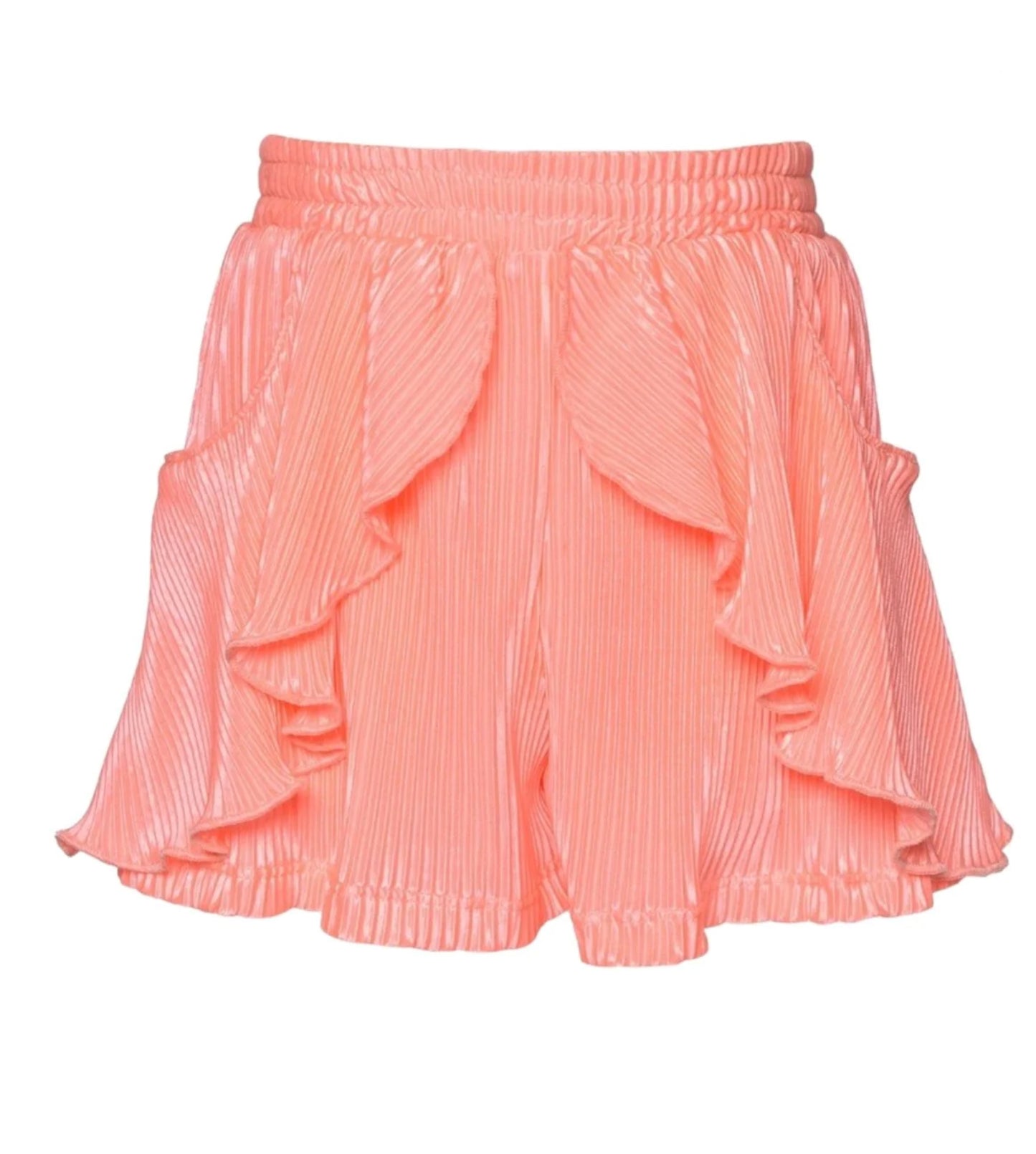 Coral Pleated Tulip Shorts