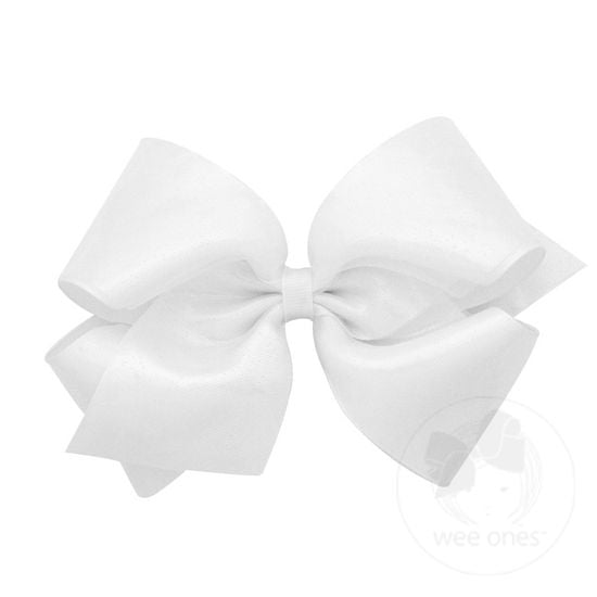White Iridescent Overlay Bow