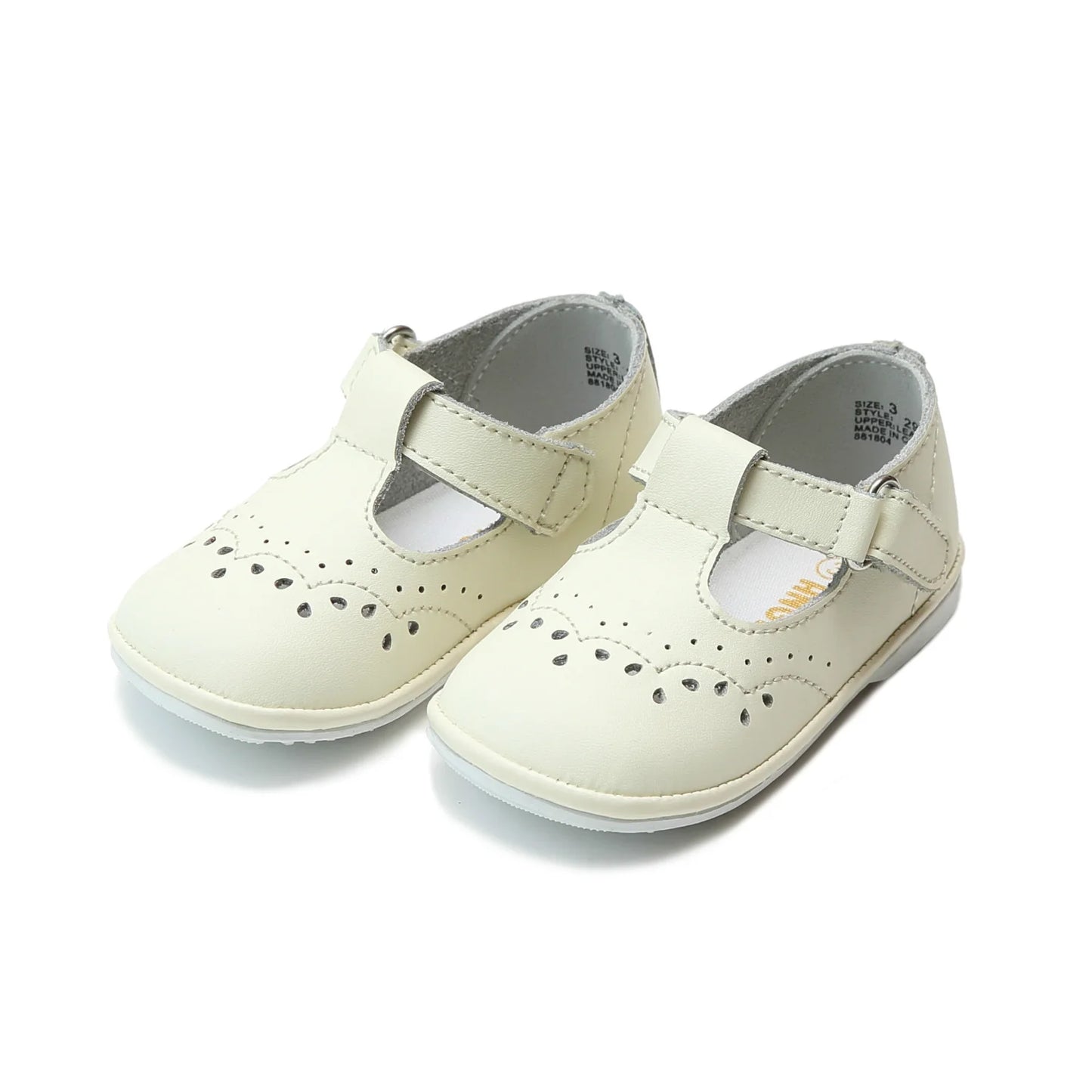 Ecru Birdie Leather T-Strap