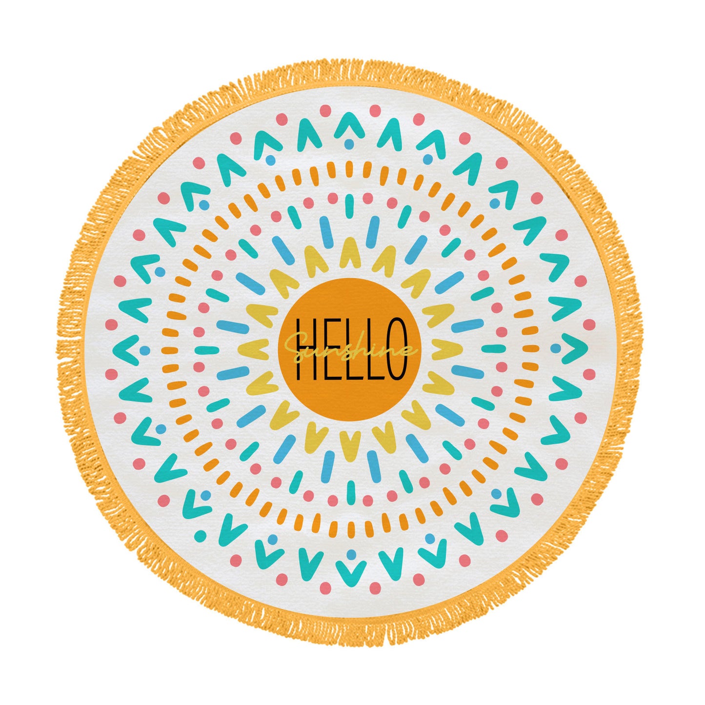 Hello Sunshine Round Beach Towel