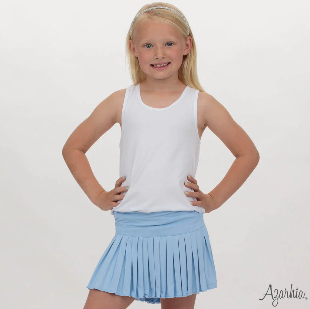 Light Blue Mini Pleated Skort