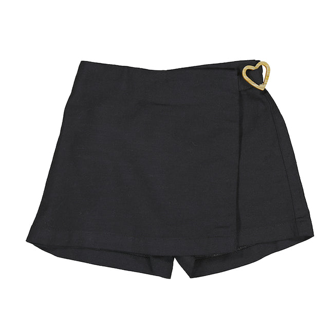 Black Heart Buckle Skort
