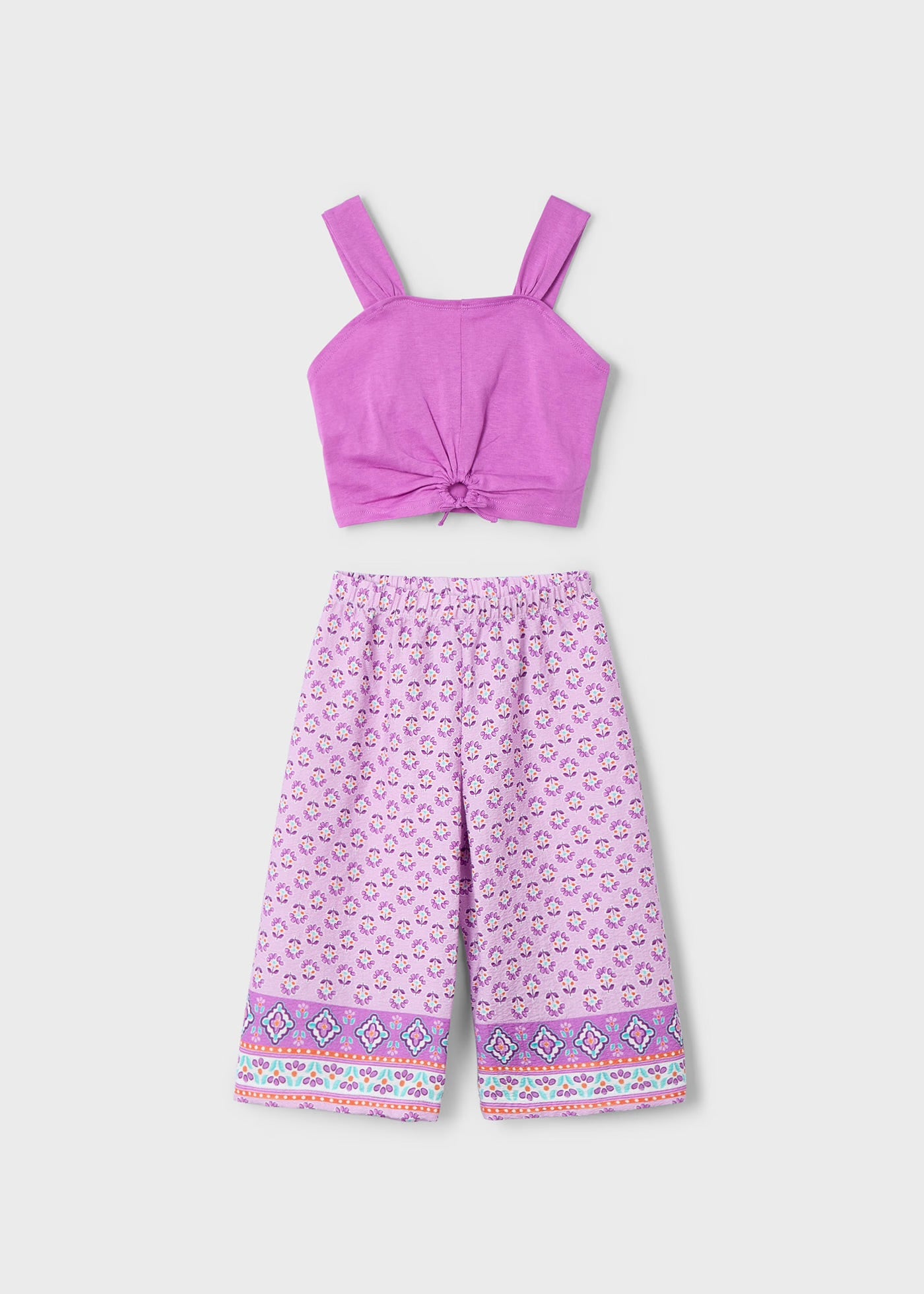 Mauve Printed Pants and Top Set