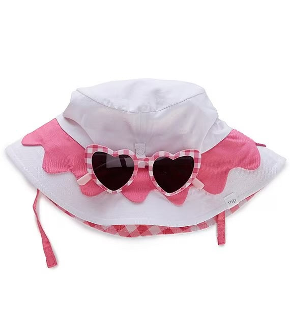 White/Pink Hat + Sunglasses