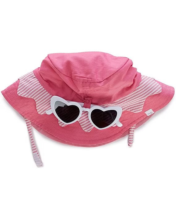 Pink Hat + White Sunglasses