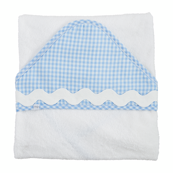 Blue Gingham Hooded Bath Towel