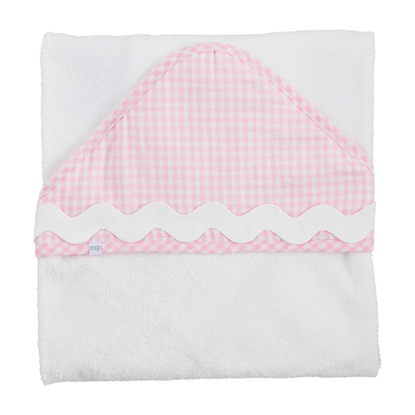 Pink Gingham Hooded Bath Towel