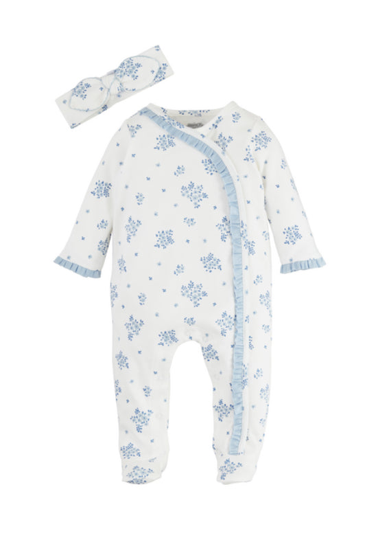 White Ditsy Floral Sleeper Set