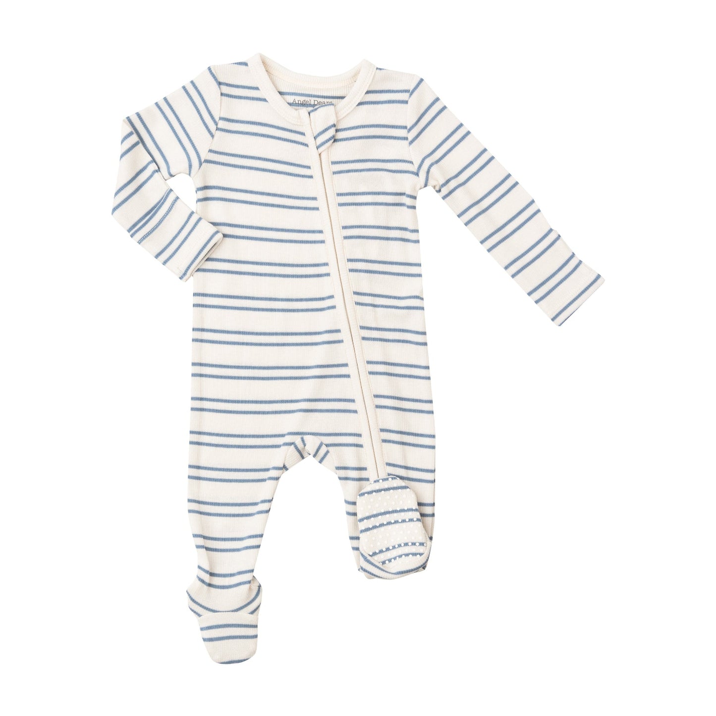 Anchor Stripe Zipper Footie