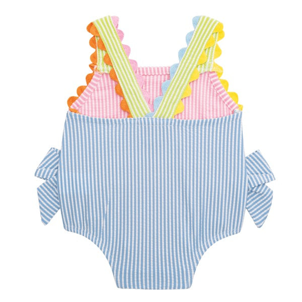 Seersucker Bow Swimsuit