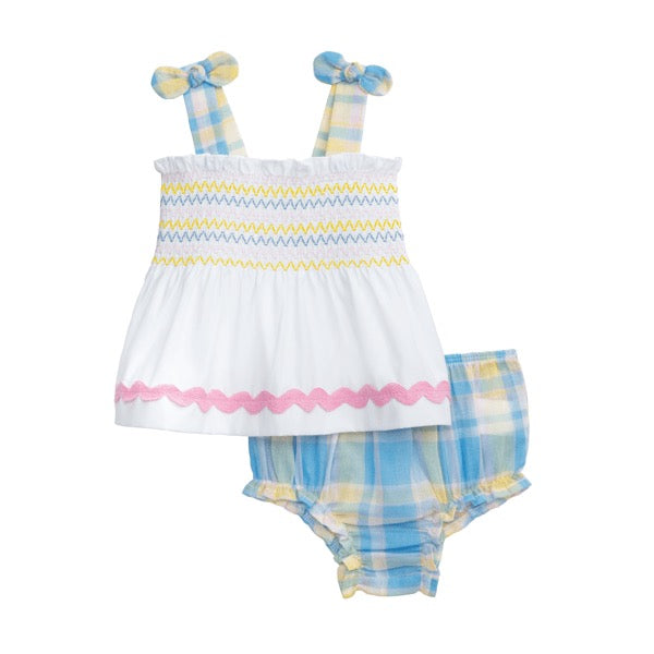 Smocked Ric Rac Pinafore Set
