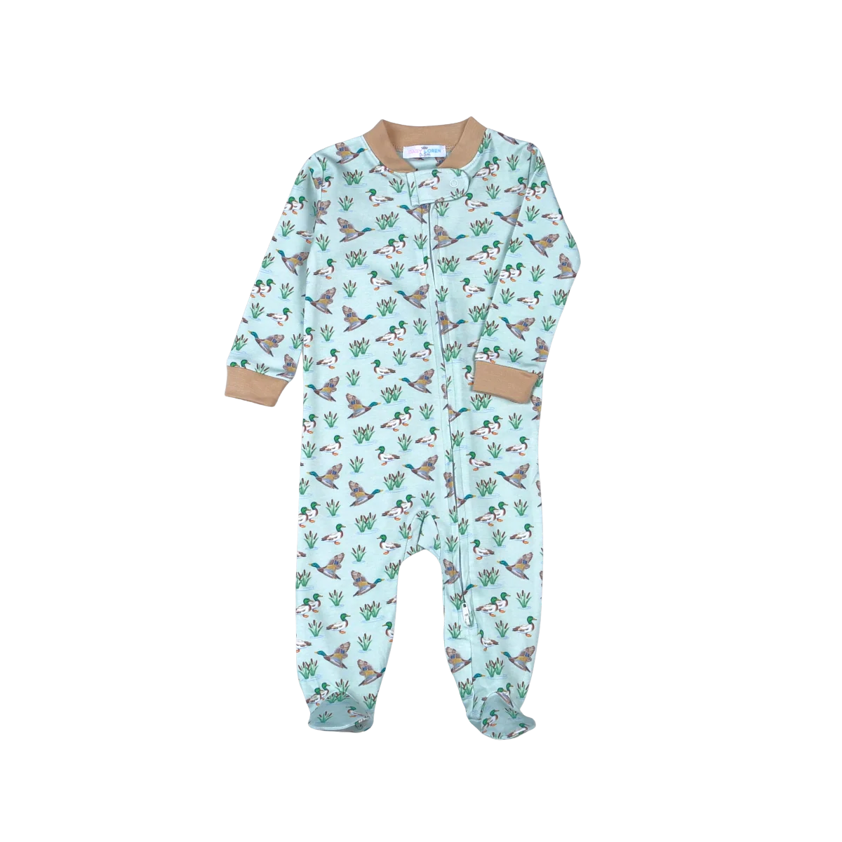 Mallard Ducks Pima Zipper Footie