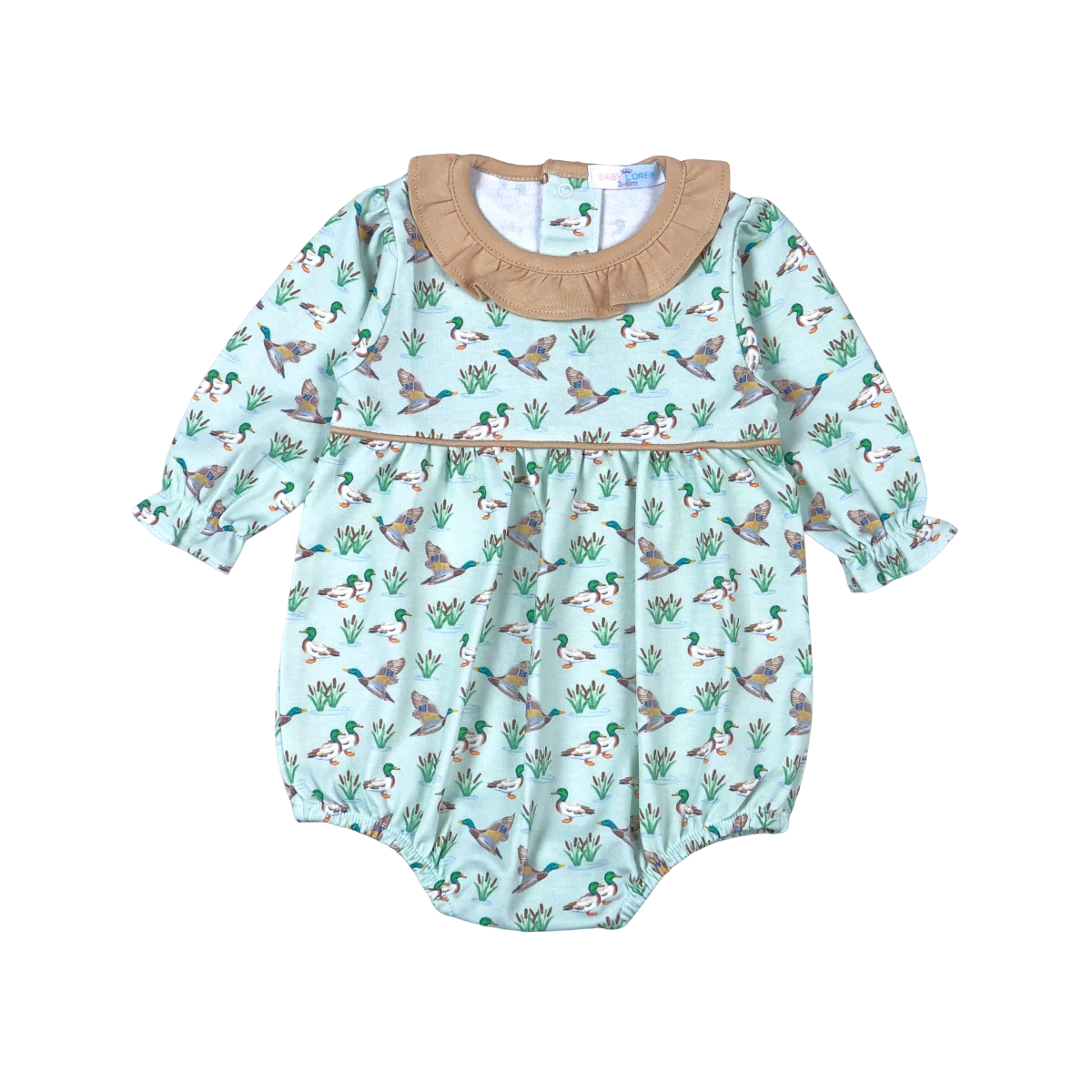 Mallard Ducks Pima Bubble w/ Ruffled Collar