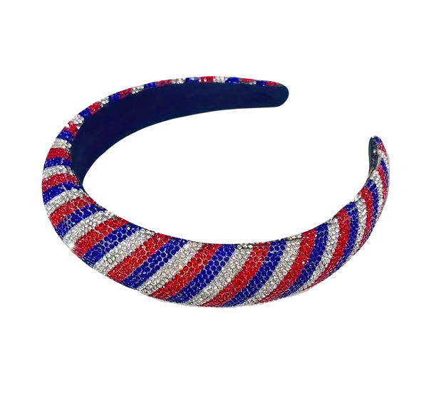 Patriotic Stripe Rhinestone Headband