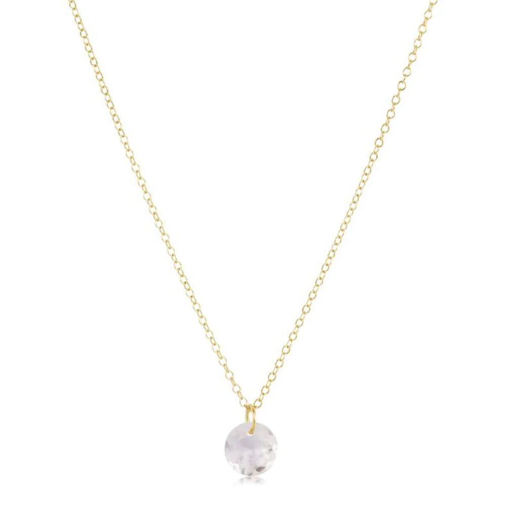 16" Necklace Gold - Reflection Small Charm April