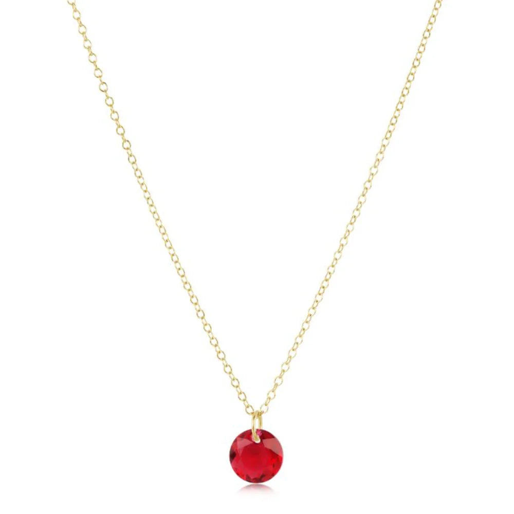 16" Necklace Gold - Reflection Small Charm July