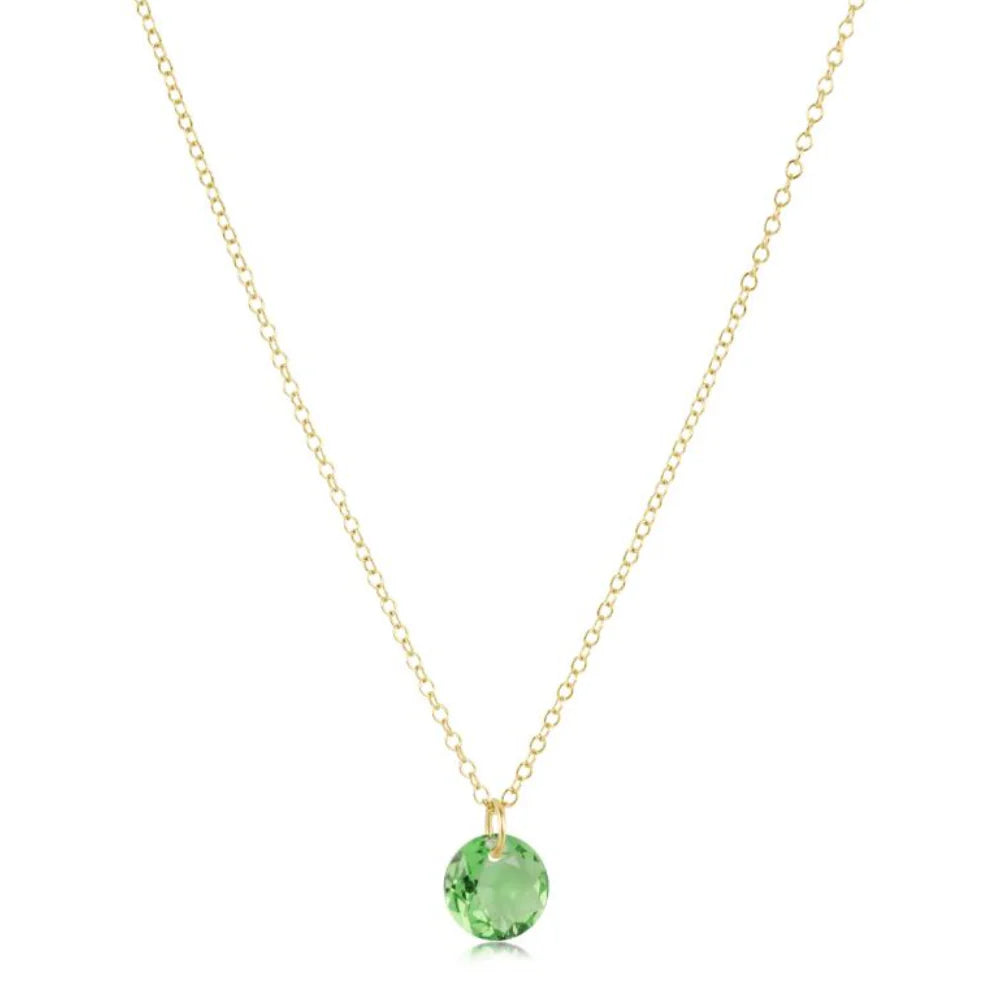 16" Necklace Gold - Reflection Small Charm August