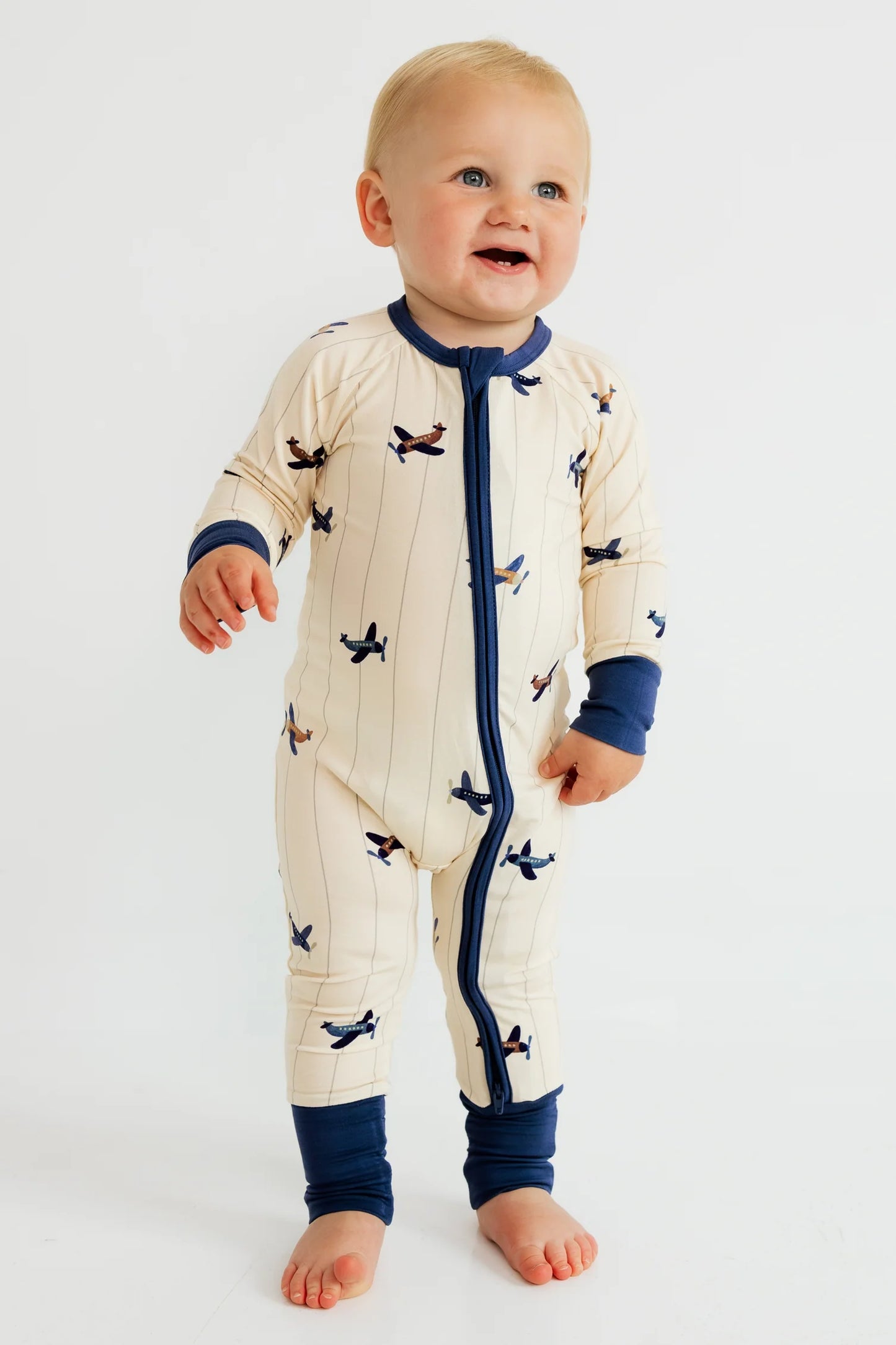 Airplane Zipper Footie