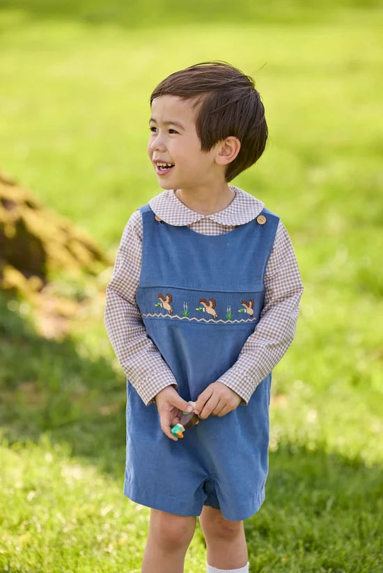 Peter Pan Shirt - Kahki Gingham