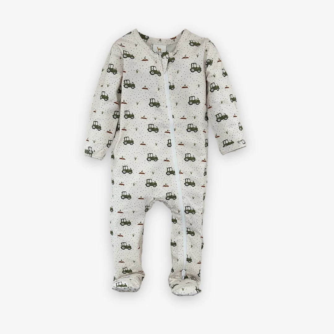 Tractor Zipper Footie