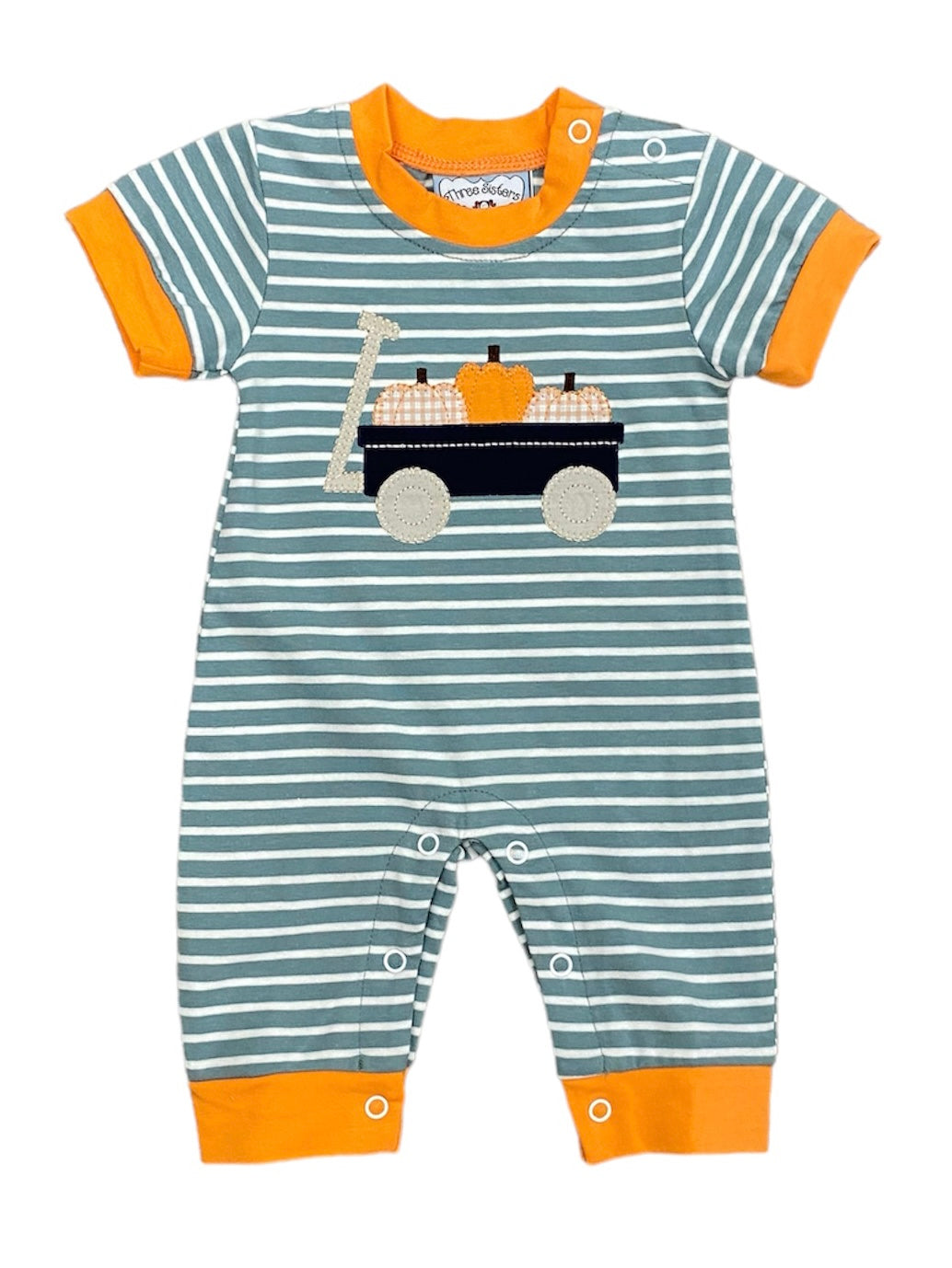 Pumpkin Wagon Boy Romper