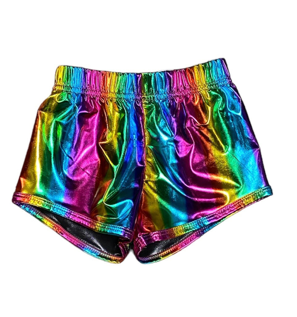 Rainbow Metallic Shorts