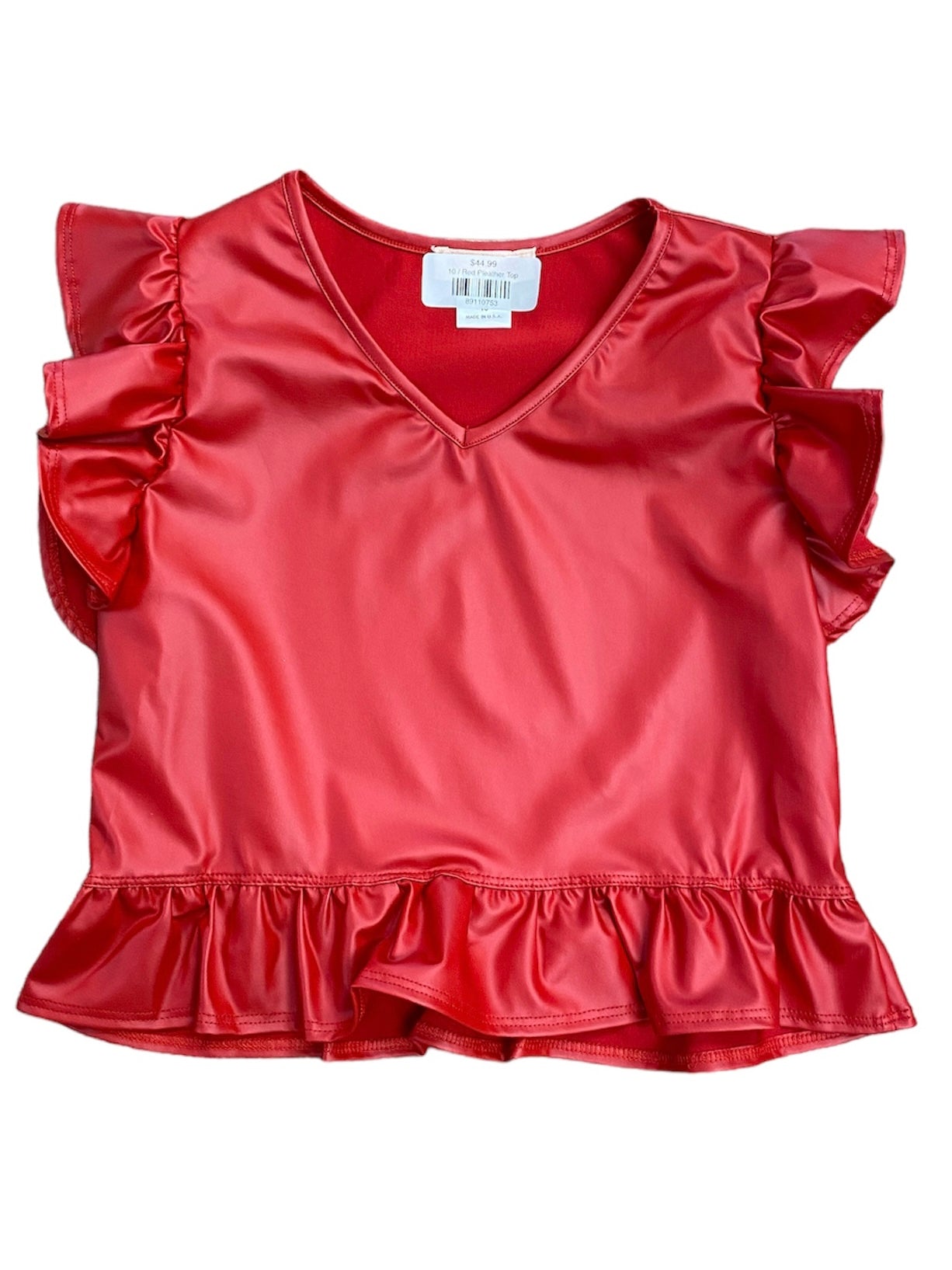Red Pleather Top