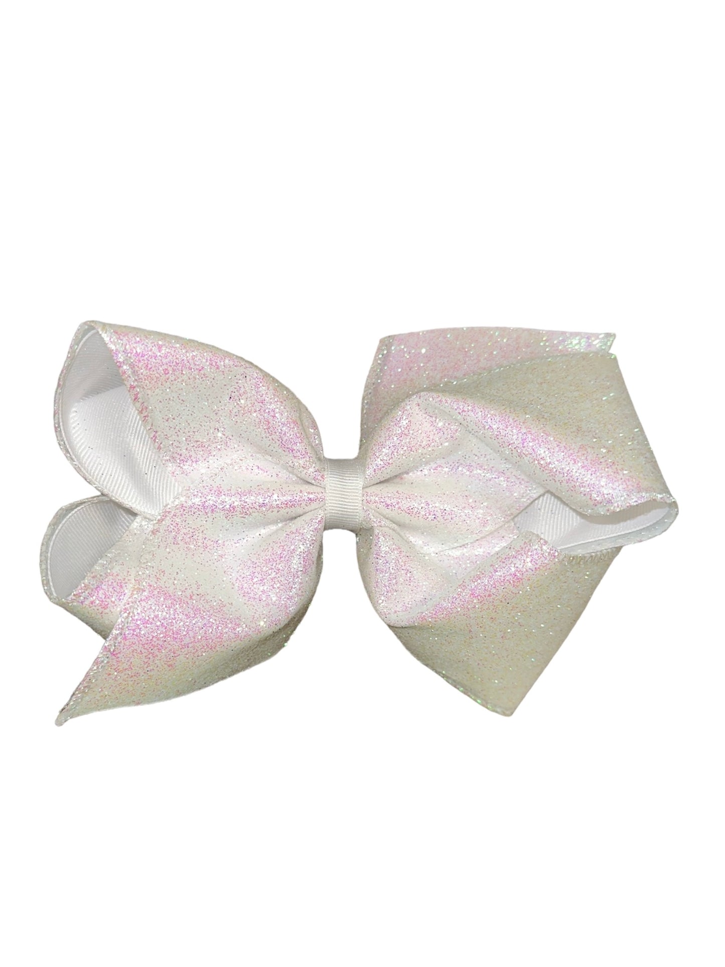 Large White Glitter Bow