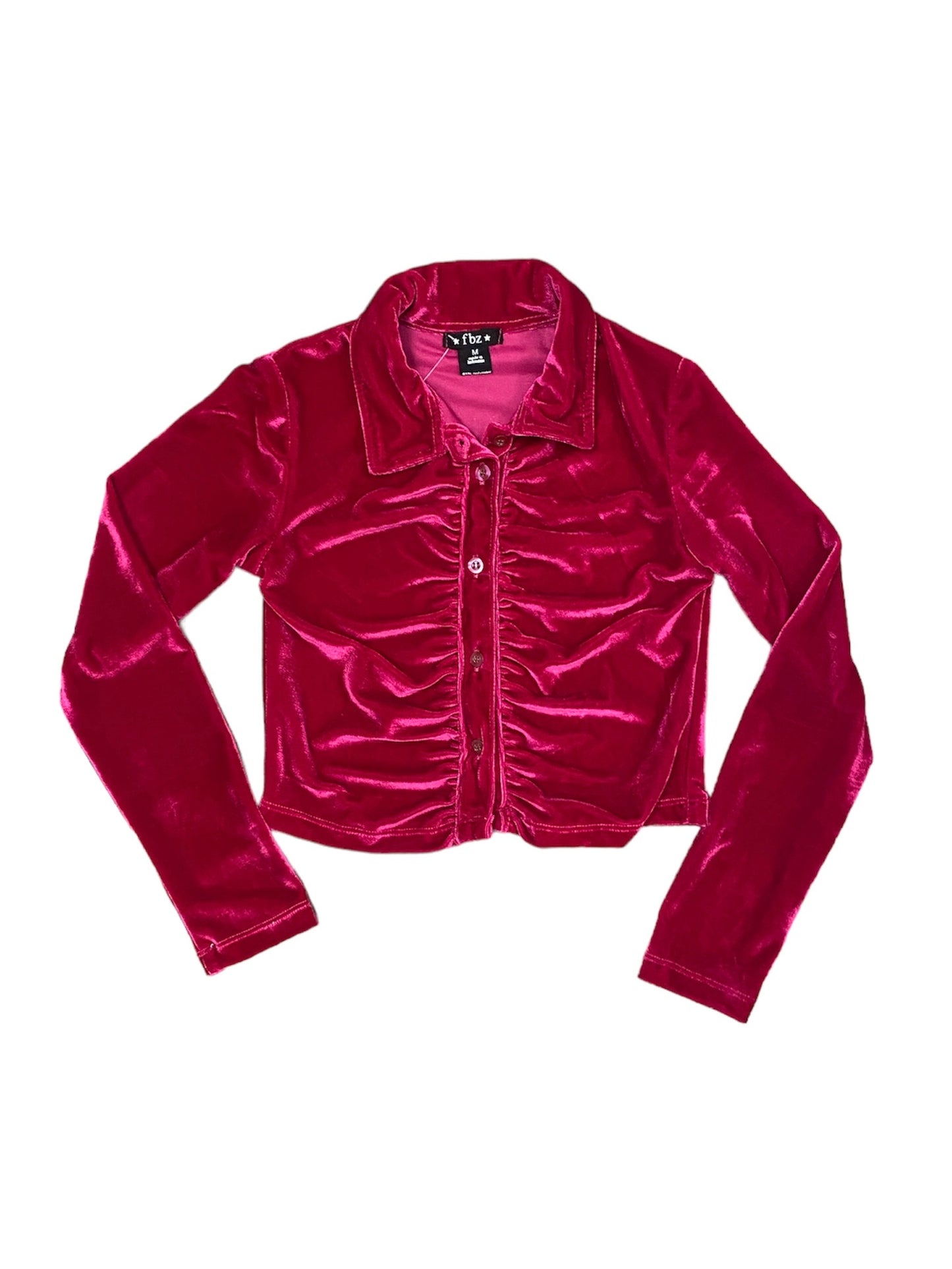 Fuchsia Velvet LS Top