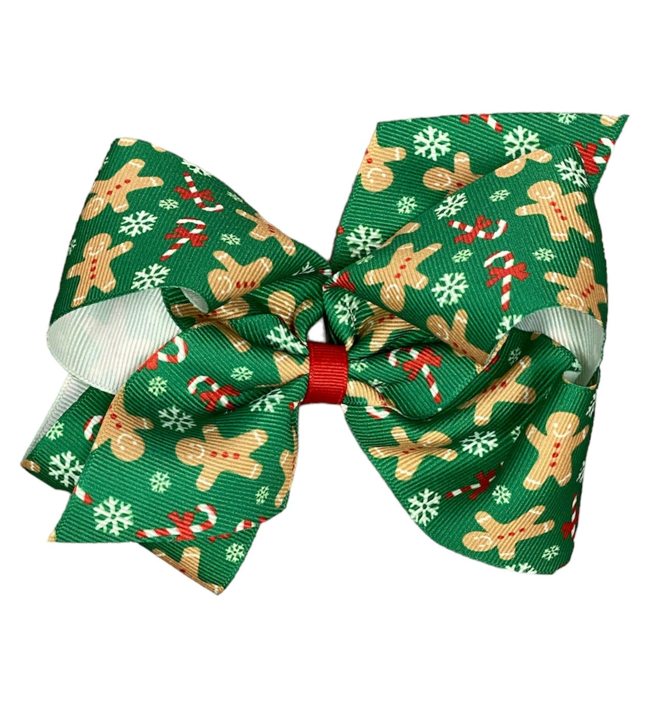 Green Gingerbread Man Bow