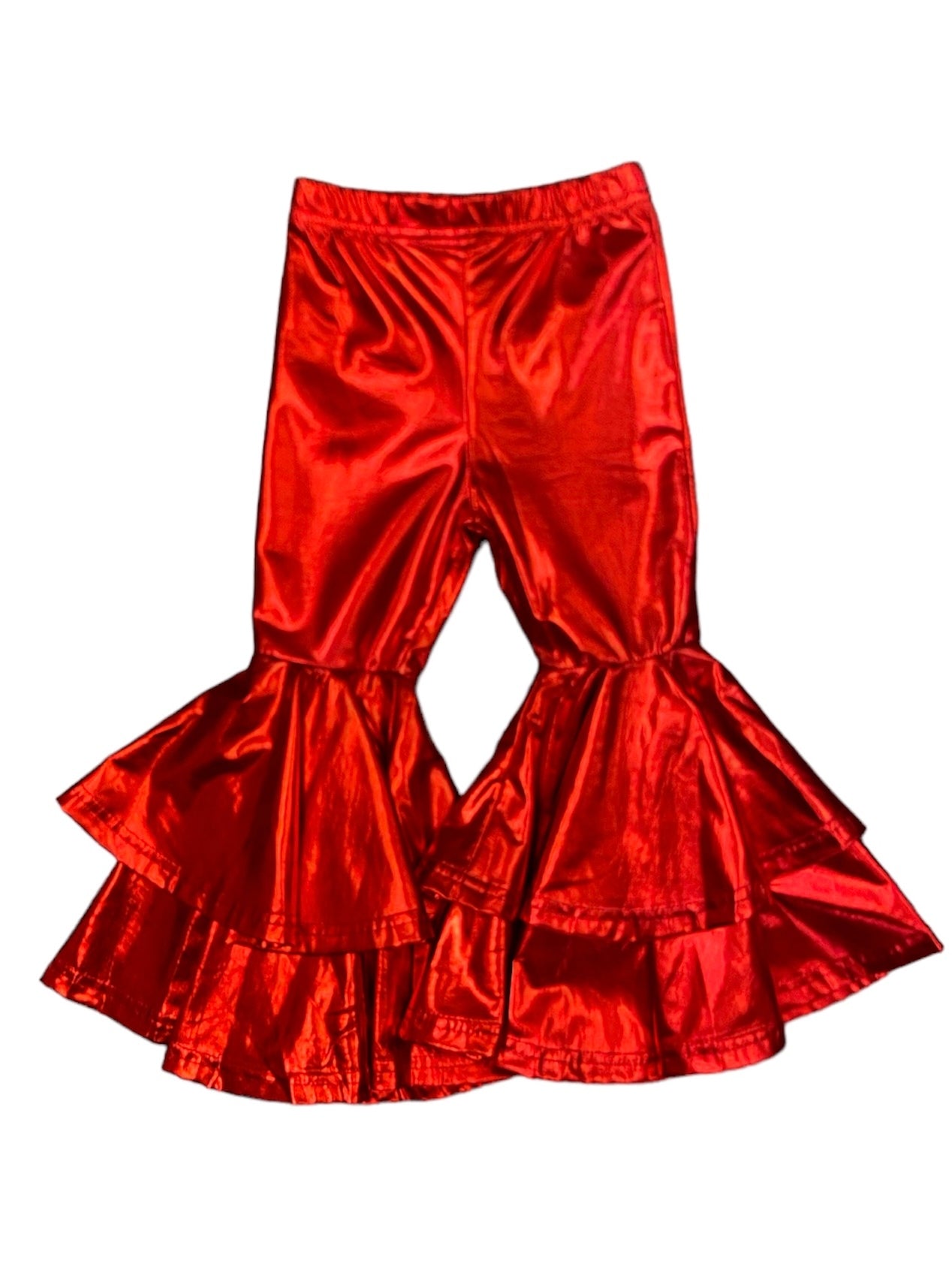 Red Metallic Bell Bottoms