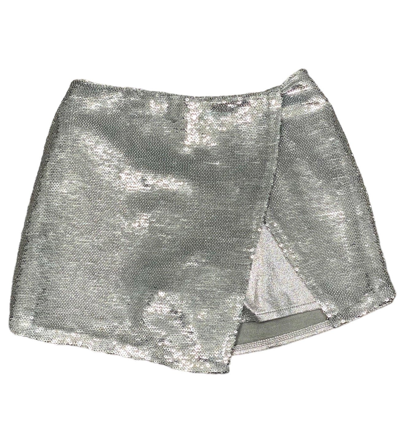 Silver Sequin Skort