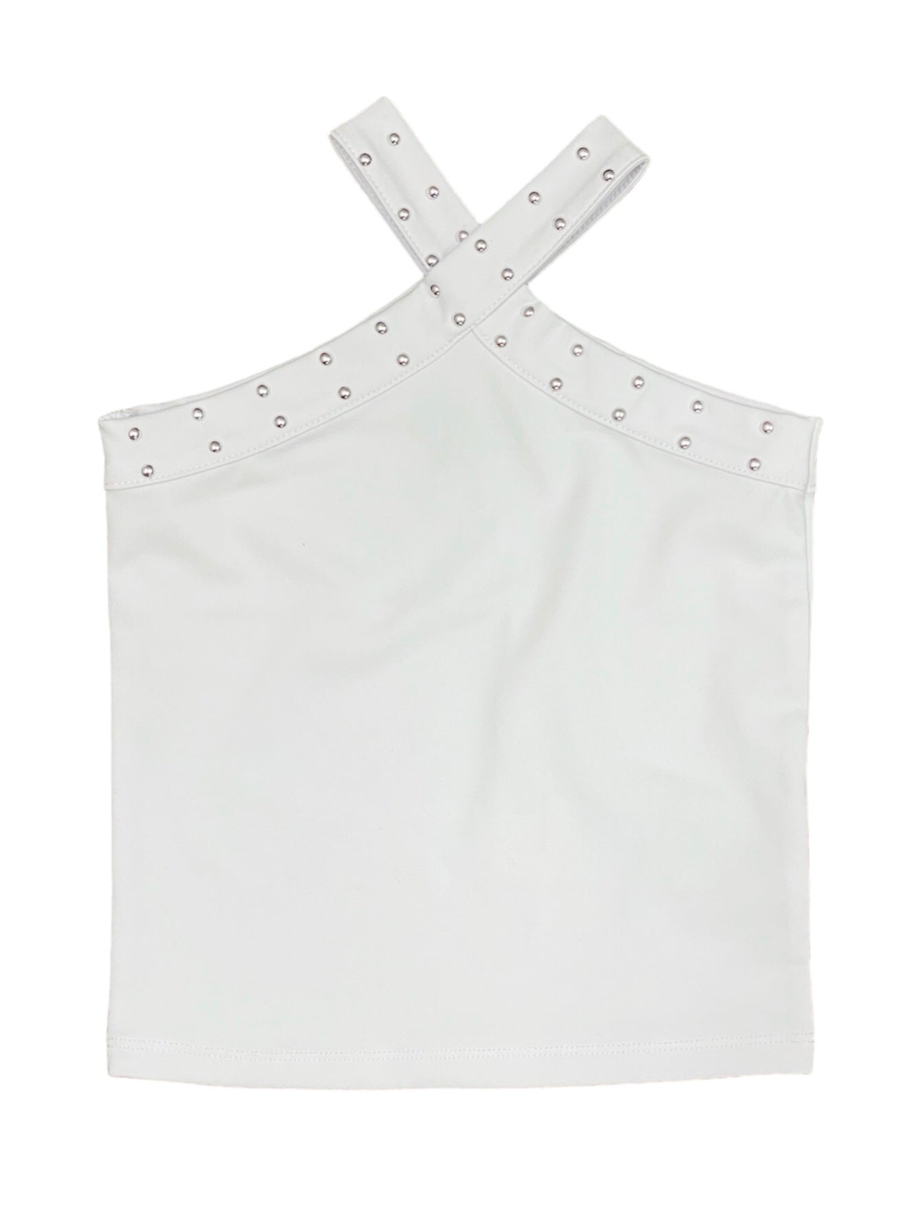 White Crossover Studded Tank