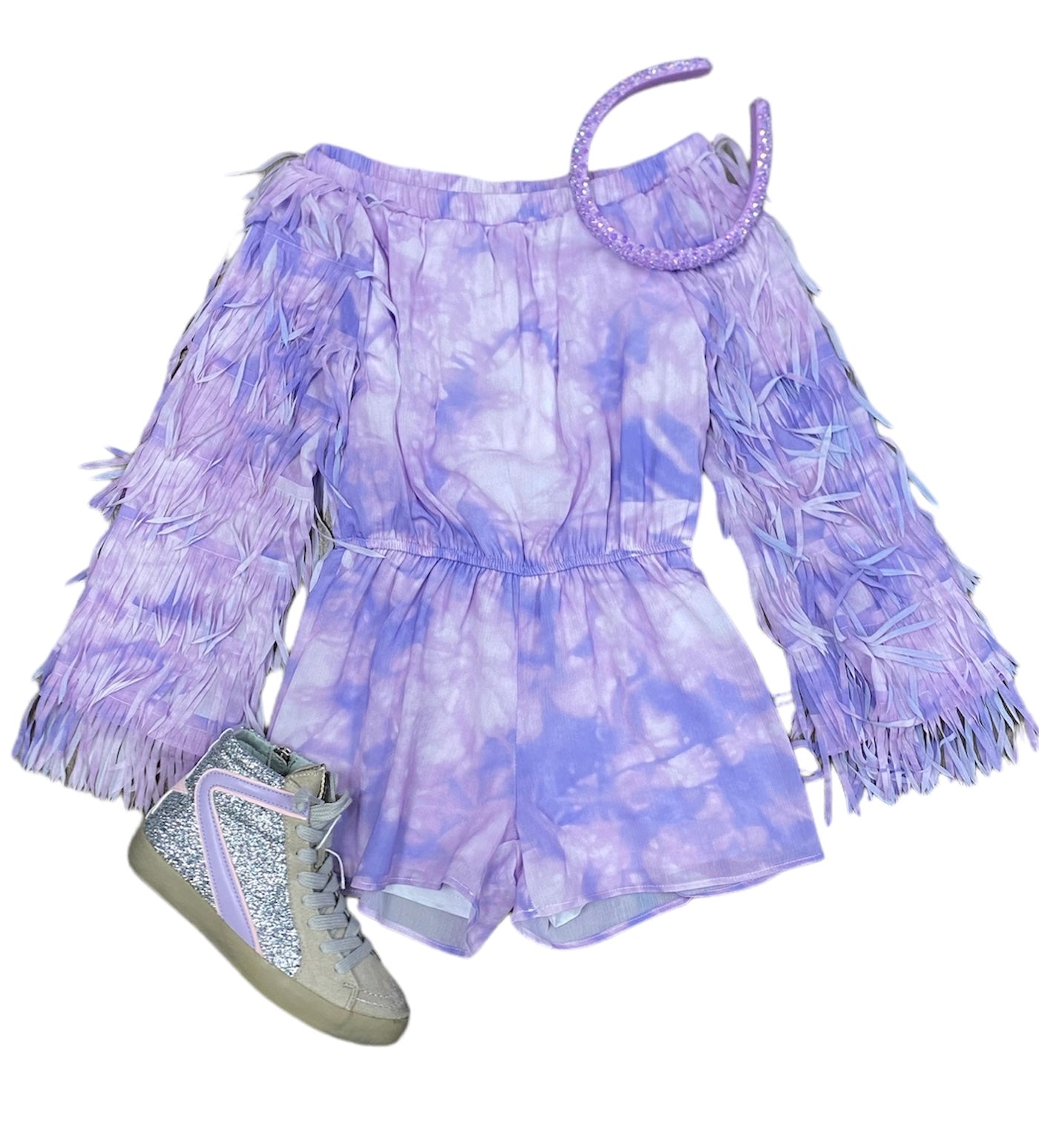 Purple Fringe Romper