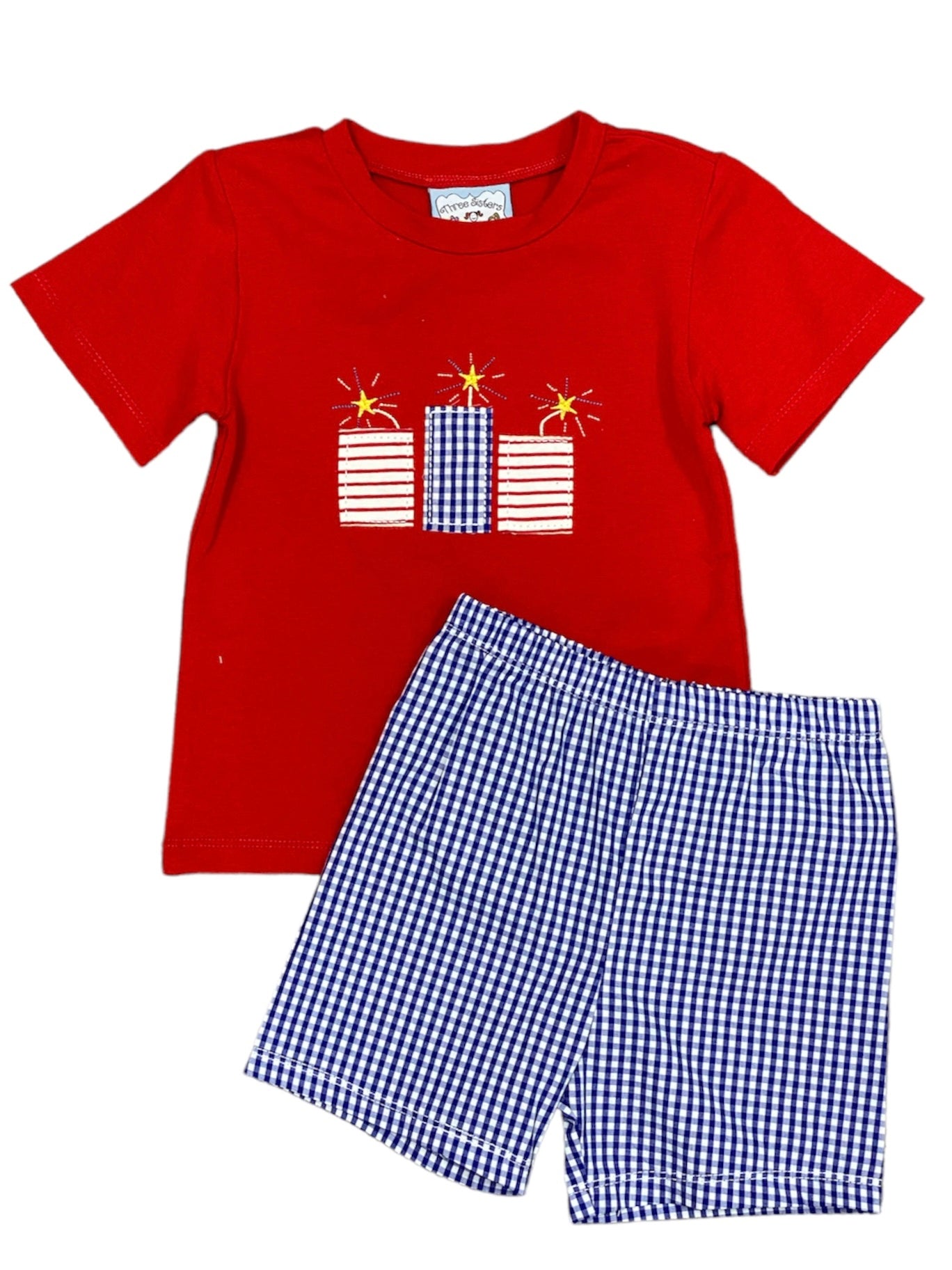 Fireworks Boys Applique Short Set