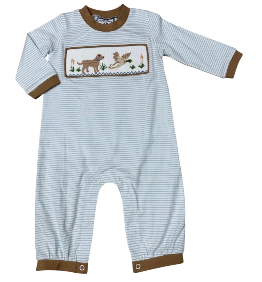 Duck Hunt Smocked Boys Romper