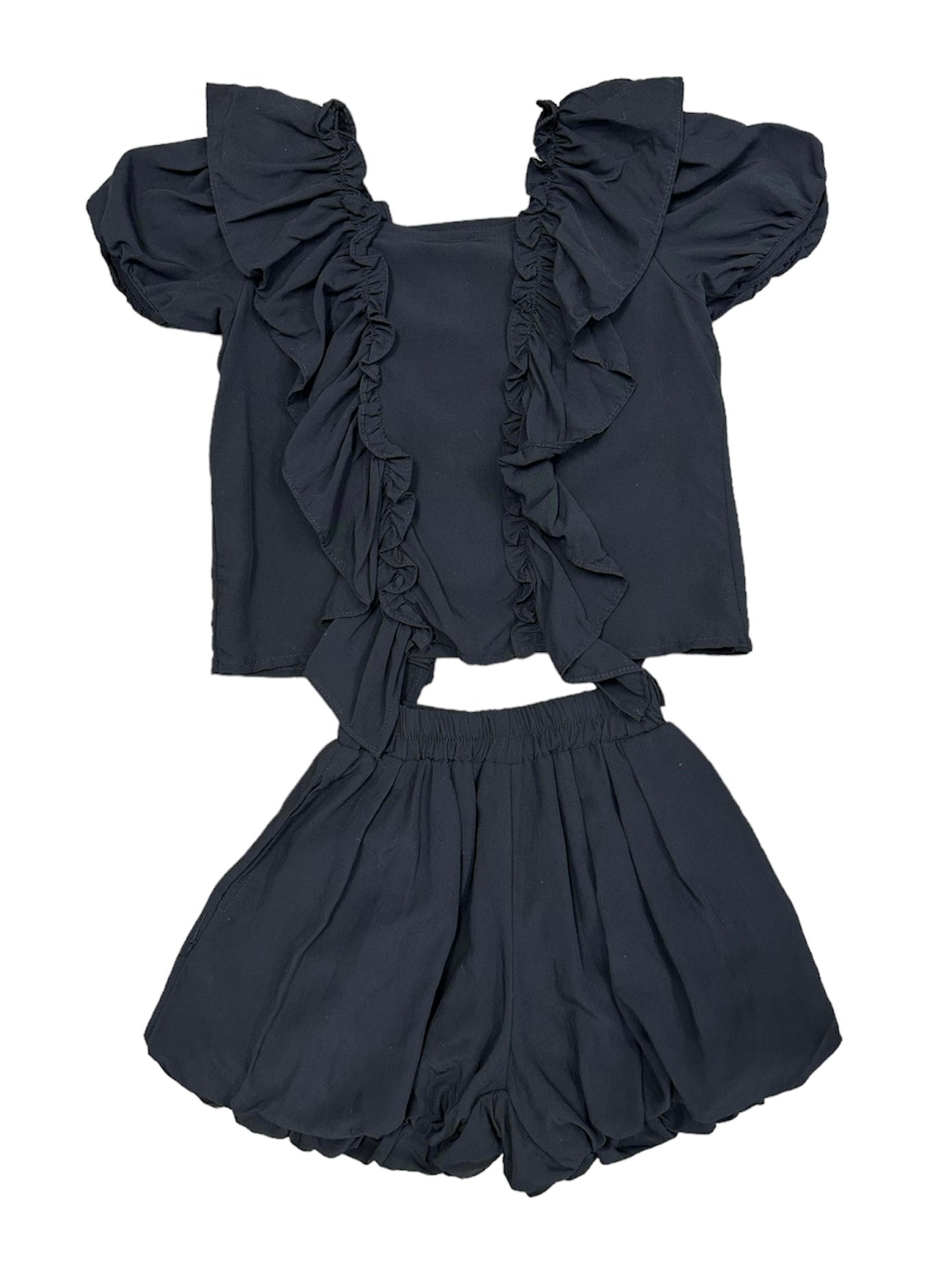 Black Ruffle Top