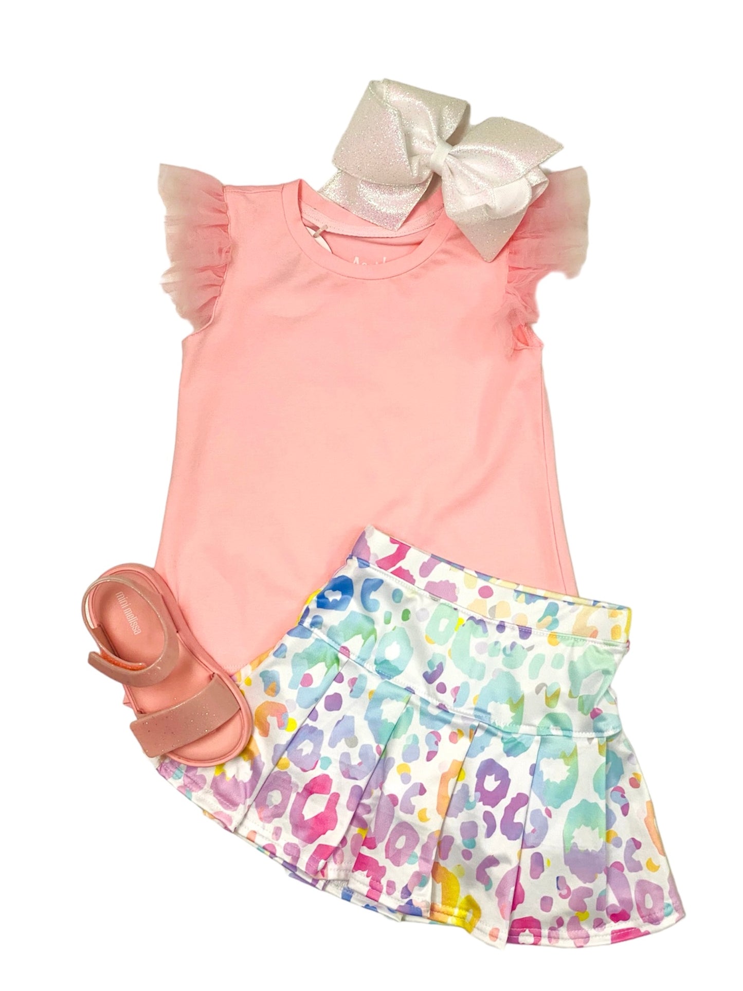 Pink Tulle Ruffle Tank