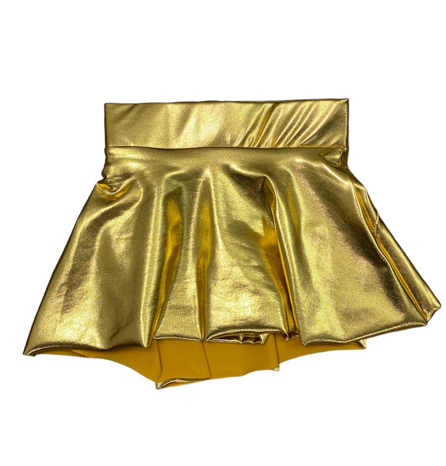 Gold Metallic Vinyl Skort