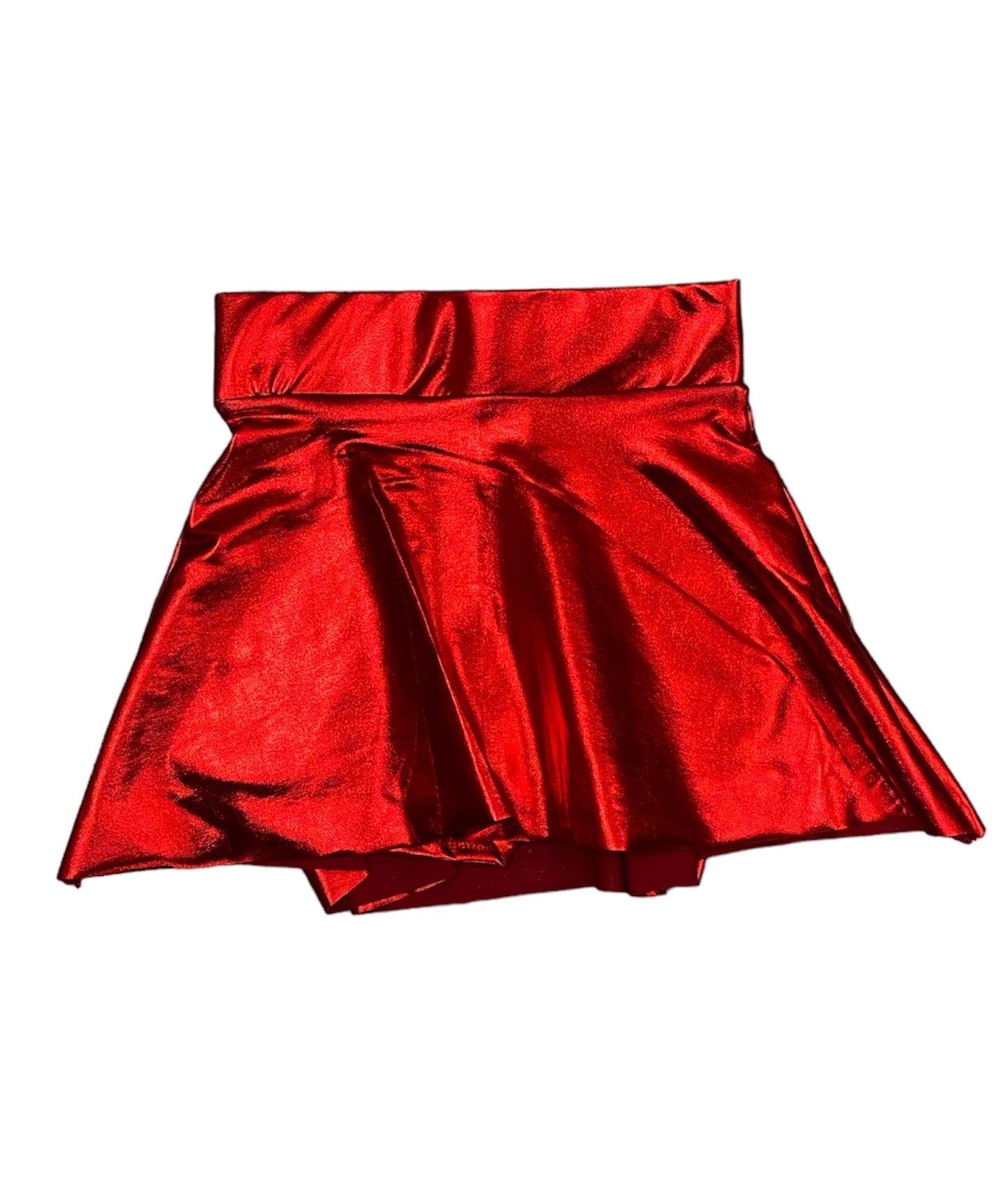 Red Metallic Vinyl Skort