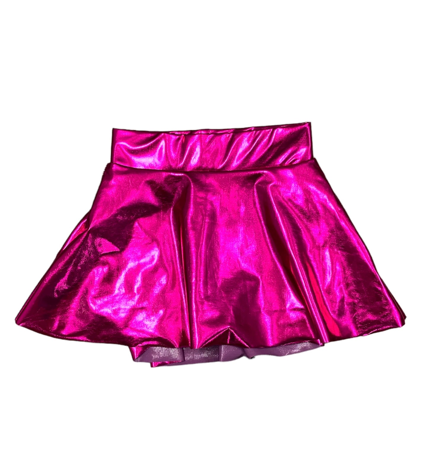 Fuchsia Metallic Vinyl Skort