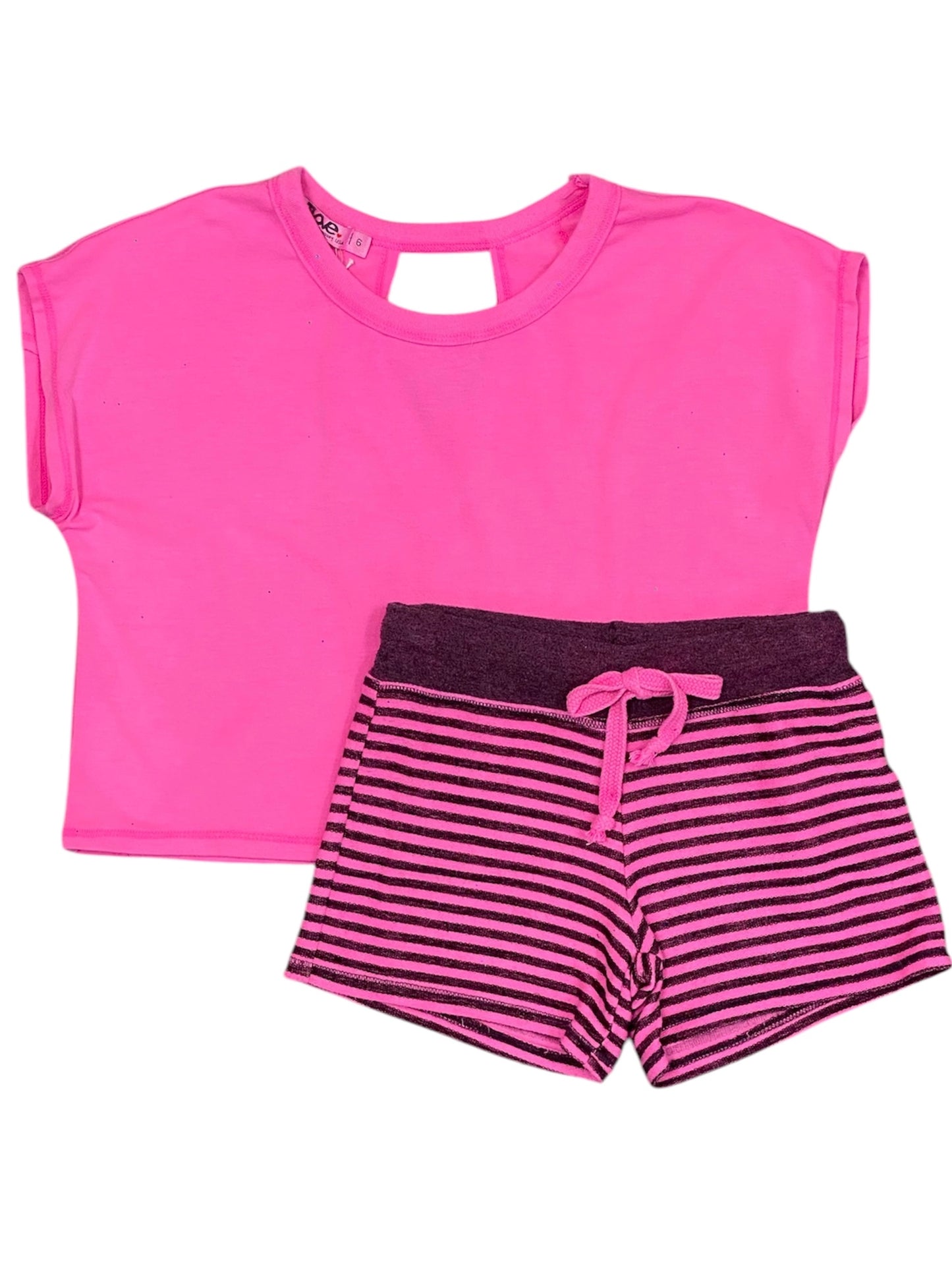 Neon Pink Stripe Short