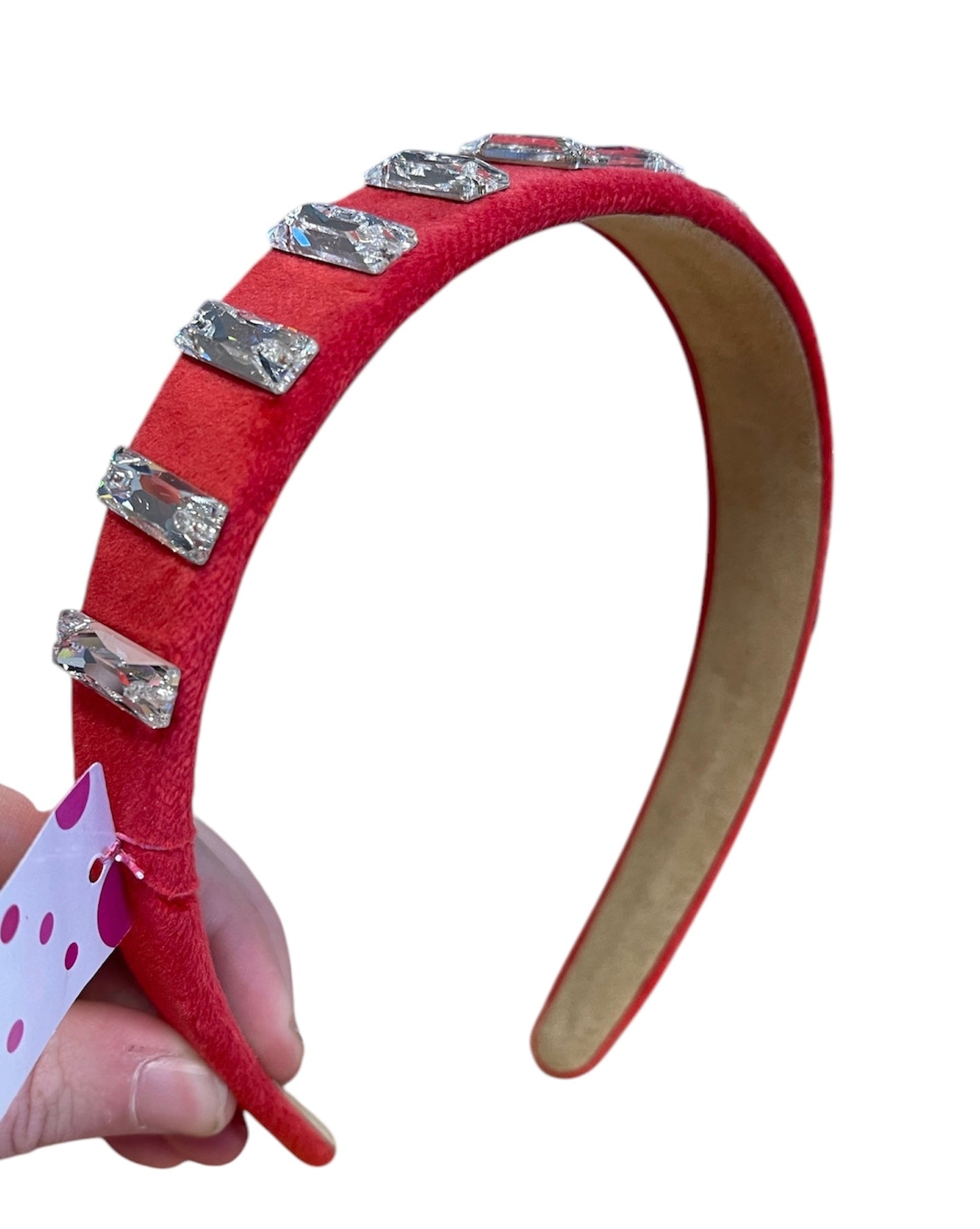 Red Velvet Crystal Bar Headband