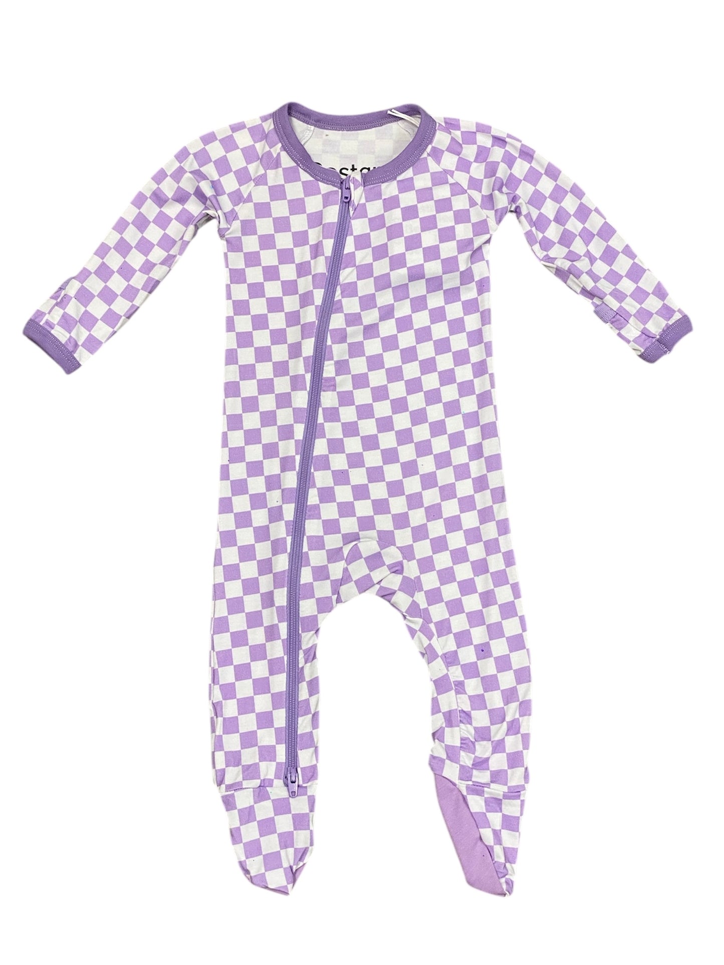 Lilac Checkered Footie