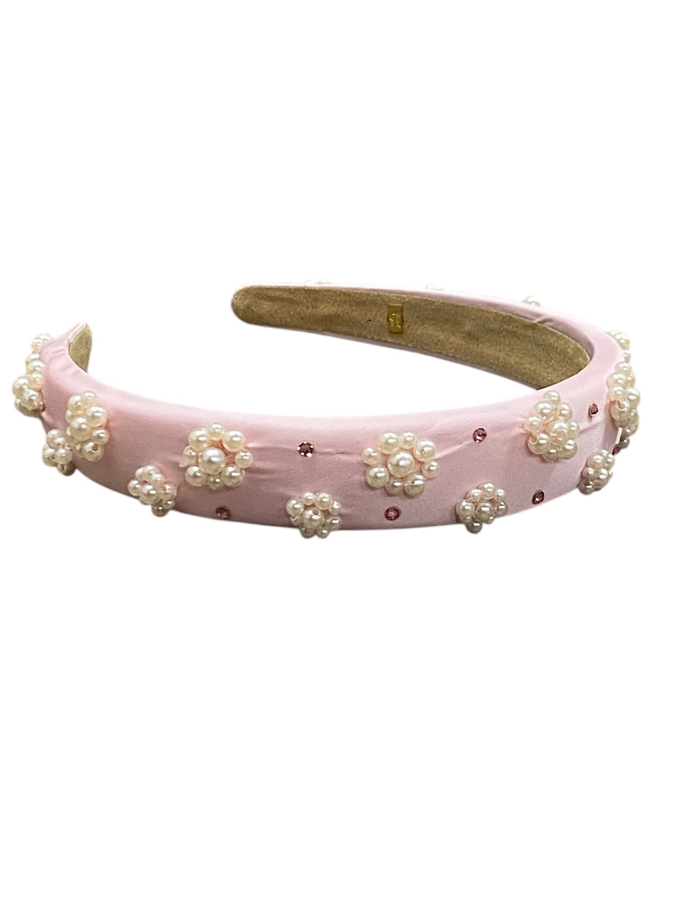Satin Pearl Flower Headband