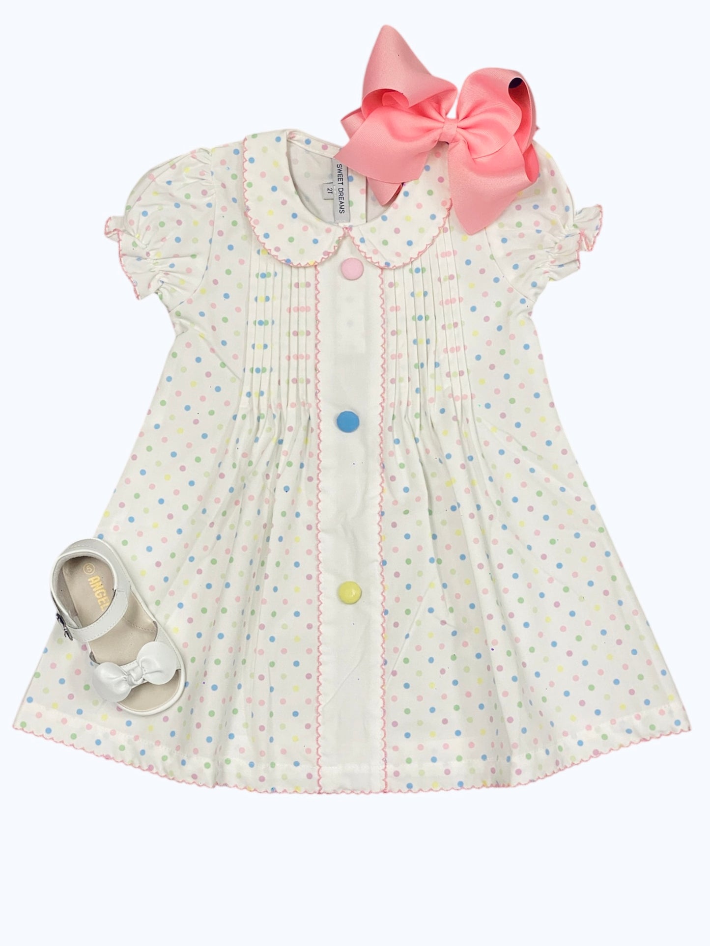 Confetti Dot Buttons Dress