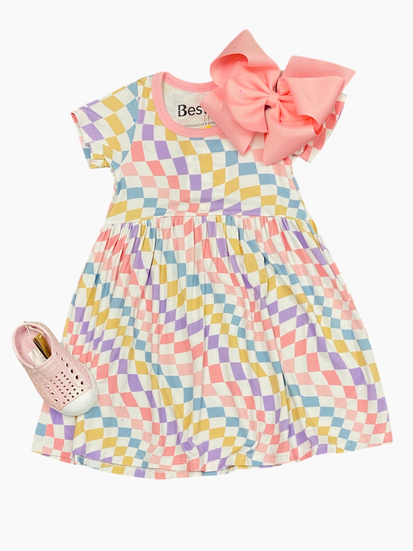 Twisted Checks Pastel Dress
