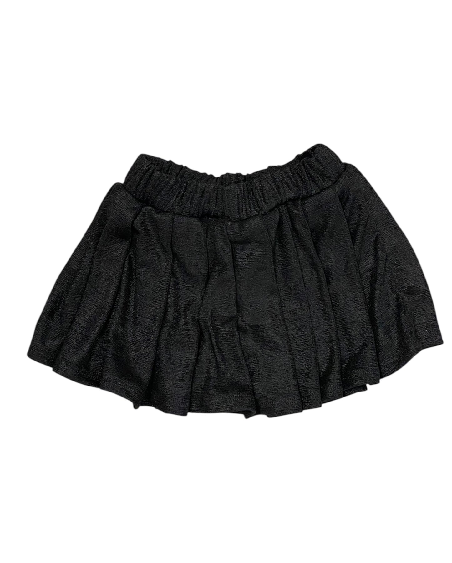 Black Foil Pleated Skort